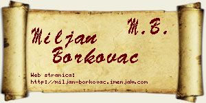 Miljan Borkovac vizit kartica